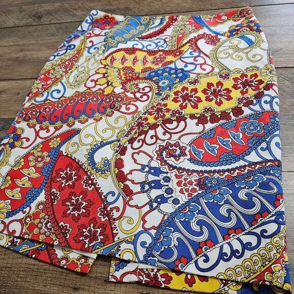 Talbots Petites Paisley Swirl Short Pencil Skirt 4P - Picture 2 of 10
